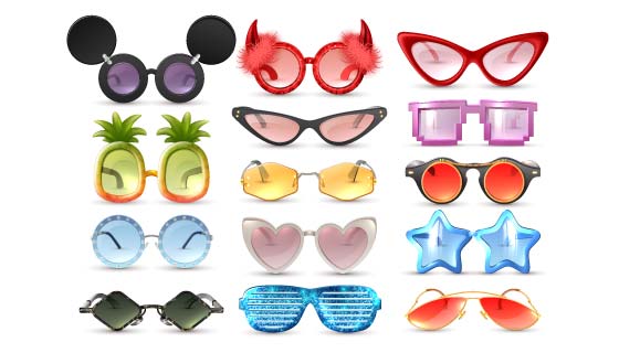 各种各样的眼镜矢量素材(EPS)