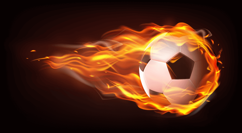 逼真的火焰足球矢量素材(EPS)