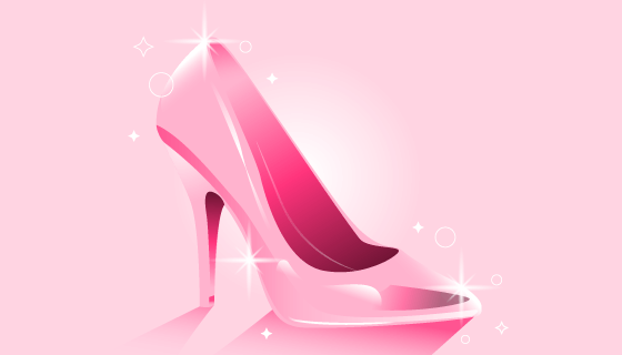 粉色闪亮的水晶鞋矢量素材(AI/EPS)