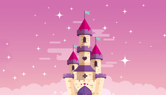 空中的童话城堡矢量素材(AI/EPS)