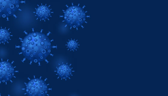 蓝色冠状病毒背景矢量素材(EPS)