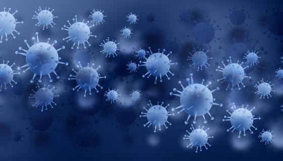 蓝色冠状病毒背景矢量素材(EPS)