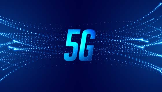 蓝色5G网络科技背景矢量素材(EPS)