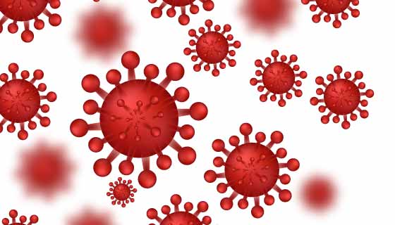 红色冠状病毒背景矢量素材(EPS)