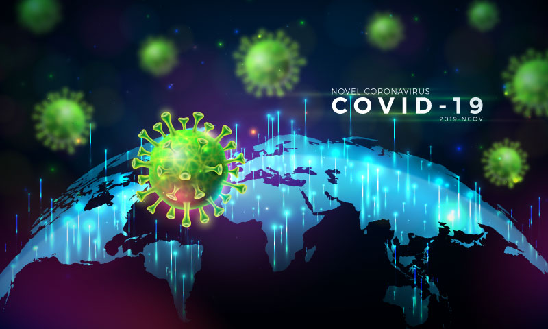 冠状病毒感染全球概念设计矢量素材(EPS)