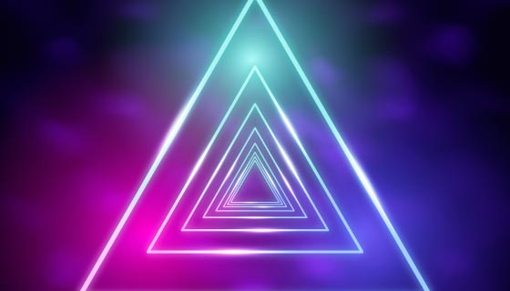 闪亮的三角形霓虹灯背景矢量素材(AI/EPS)