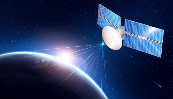 卫星发送信号到地球矢量素材(EPS)