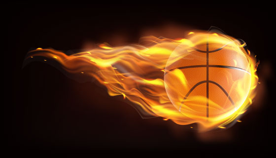 逼真的火焰篮球矢量素材(EPS)