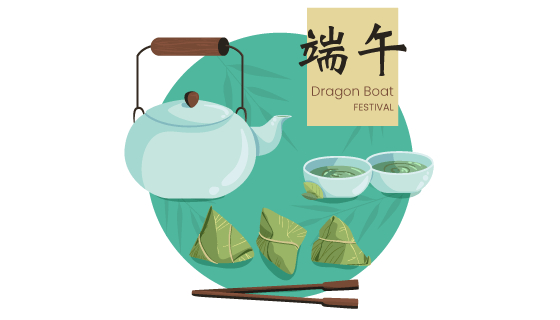 香茶和粽子端午节矢量素材(AI/EPS/PNG)