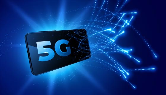 蓝色5G网络科技背景矢量素材(EPS)