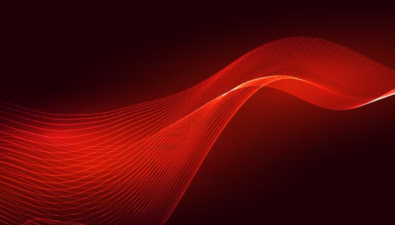 红色发光波浪抽象背景矢量素材(EPS)