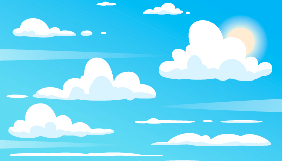 简单的蓝天白云背景/壁纸矢量素材(AI/EPS)