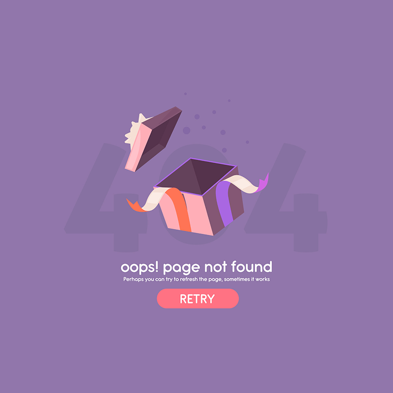 创意空盒子设计404错误页面(EPS/AI)