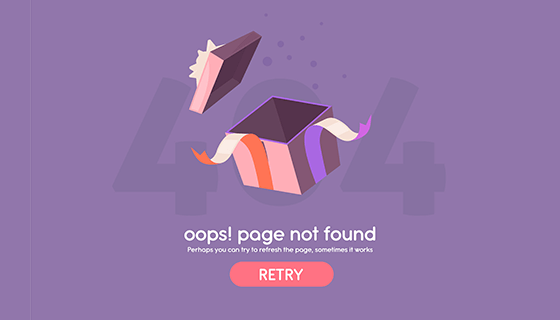 创意空盒子设计404错误页面(EPS/AI)