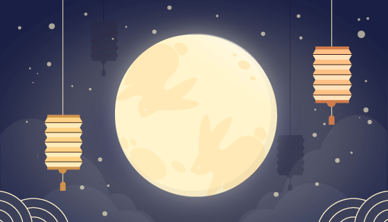 皎洁的月亮设计中秋节矢量素材(AI/EPS)