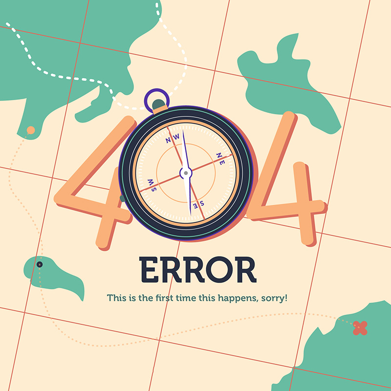 地图指南针设计404错误页面(EPS/AI)