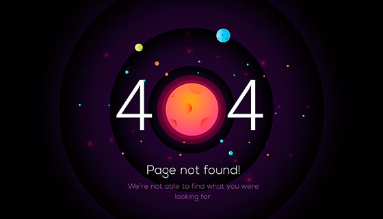 太空星球设计404错误页面(EPS/AI)