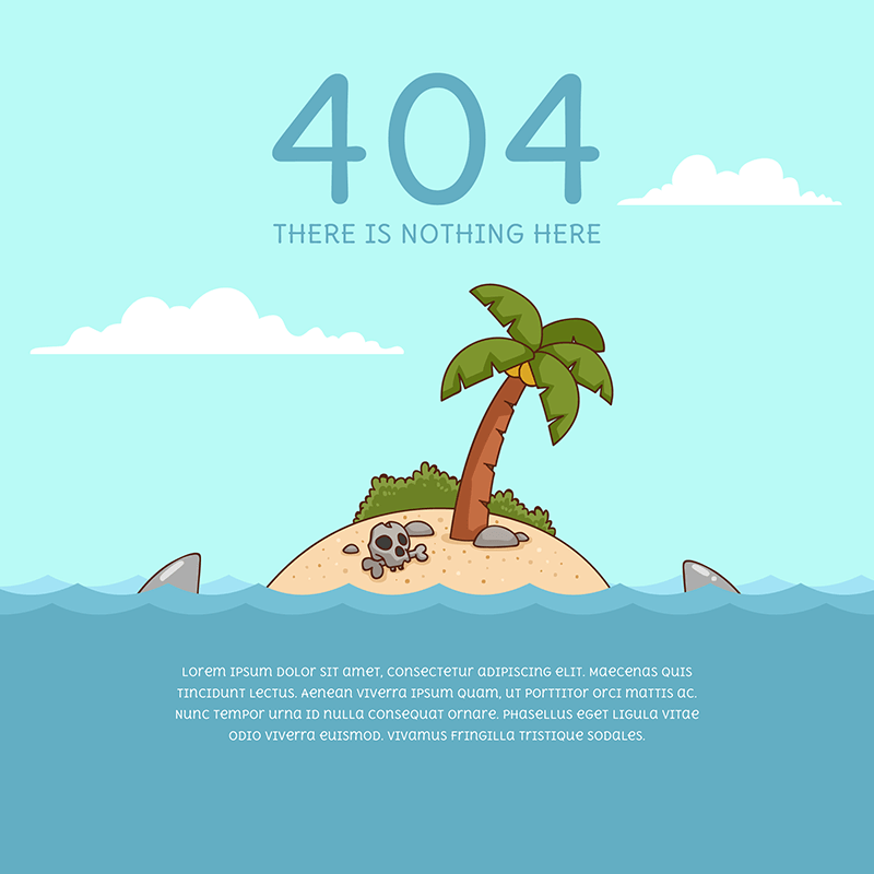 大海孤岛设计404错误页面(EPS/AI)