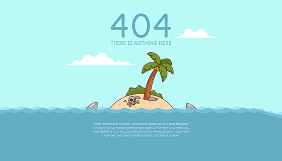 大海孤岛设计404错误页面(EPS/AI)