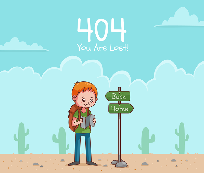 小孩迷路404错误页面设计(EPS/AI)