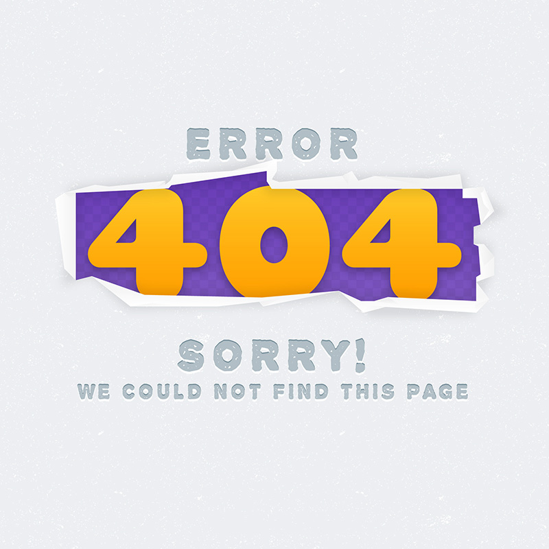 撕纸效果404错误页面矢量素材(EPS/AI)