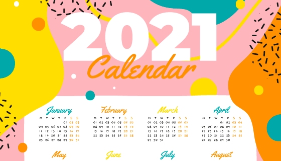 多彩的2021年日历矢量素材(AI/EPS)