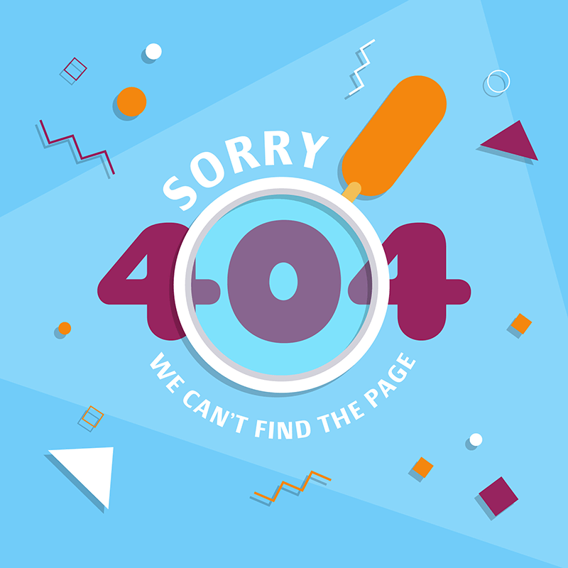 放大镜设计404错误页面矢量素材(EPS/AI)