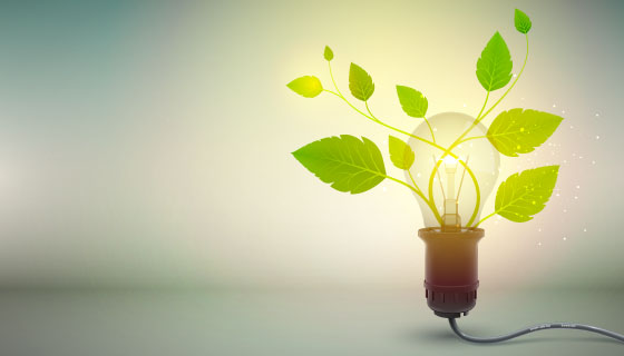 灯泡里长出的植物概念设计矢量素材(EPS)