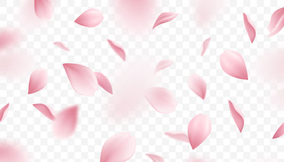 粉红色樱花花瓣矢量素材(EPS)