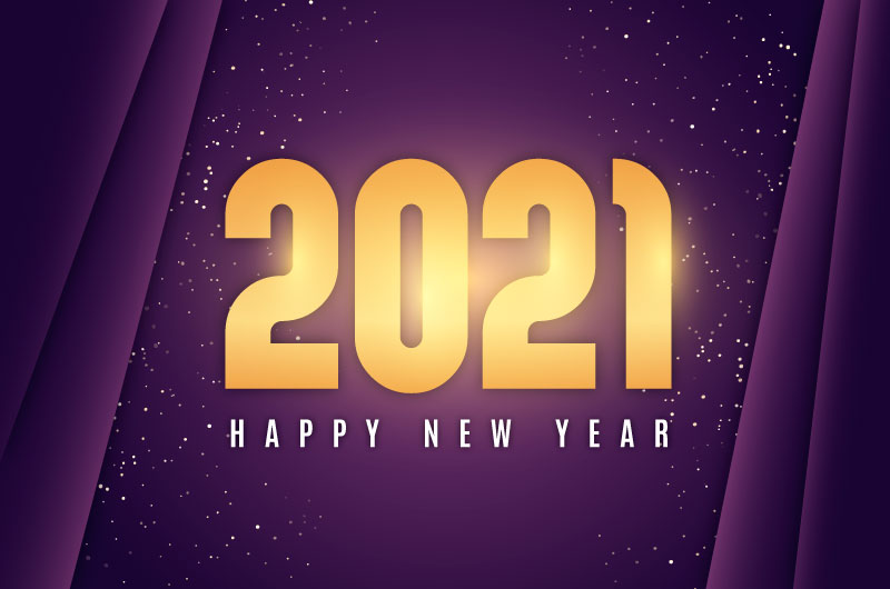 金色数字设计2021新年快乐背景矢量素材(AI/EPS)