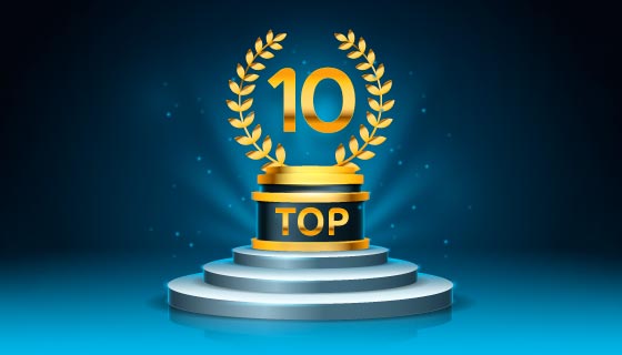 闪亮的Top 10奖项领奖台矢量素材(AI/EPS)