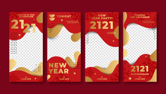 红色金色设计2021新年封面矢量素材(AI/EPS)