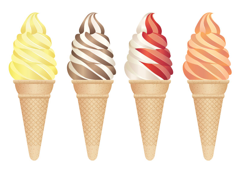 四个逼真美味的冰淇淋矢量素材(EPS/免扣PNG)