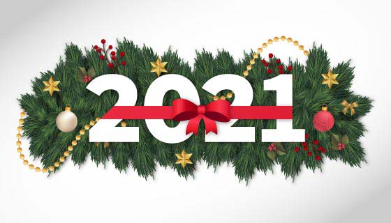 圣诞装饰设计2021新年快乐矢量素材(EPS)