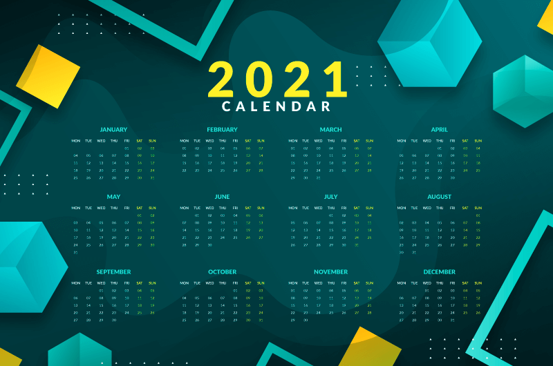 抽象几个设计2021年日历矢量素材(AI/EPS)