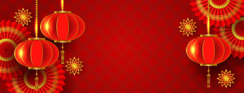 火红灯笼设计春节背景矢量素材(EPS)