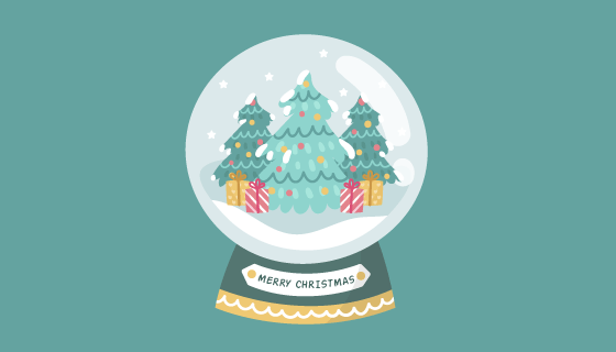 扁平风格的圣诞水晶球矢量素材(AI/EPS)