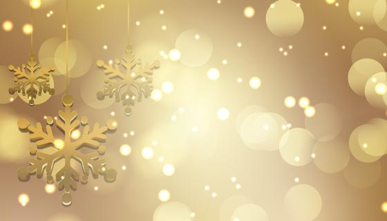 金色雪花设计圣诞节背景矢量素材(EPS)