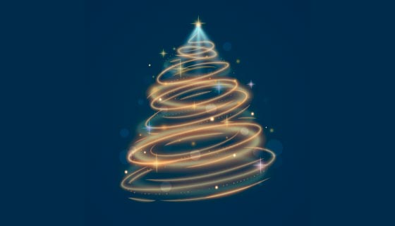 优雅光线设计的圣诞树矢量素材(AI/EPS)