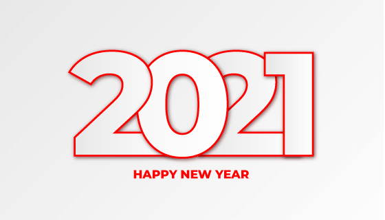 简单数字设计的2021新年快乐矢量素材(EPS)