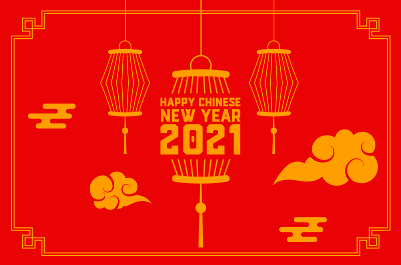 灯笼设计2021春节快乐矢量素材(EPS)