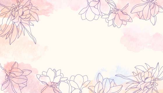 粉红色水彩花卉背景矢量素材(AI/EPS)
