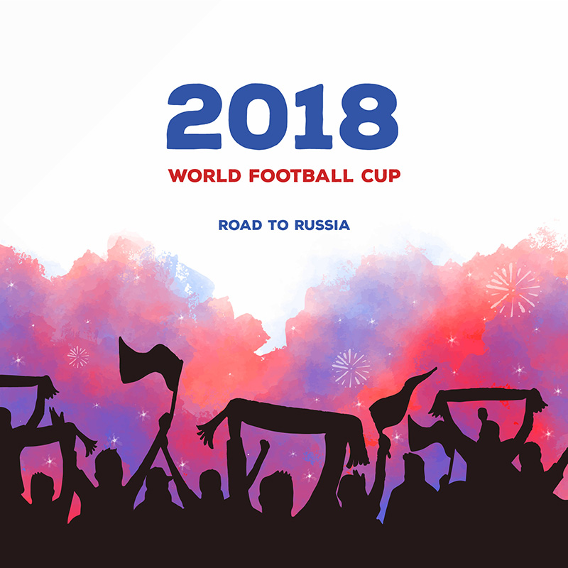 2018世界杯狂欢背景矢量素材(EPS/AI)