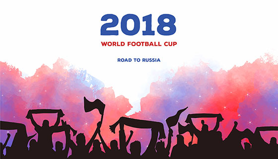2018世界杯狂欢背景矢量素材(EPS/AI)