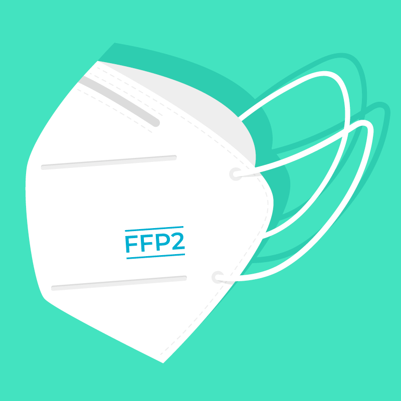 扁平风格的FFP2口罩矢量素材(AI/EPS)