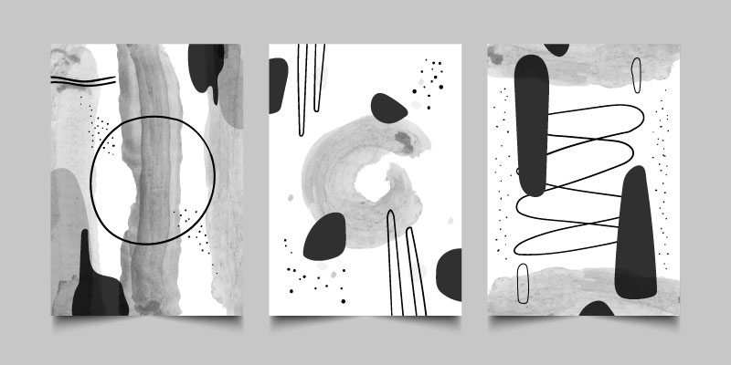 三张灰色的抽象设计封面矢量素材(AI/EPS)