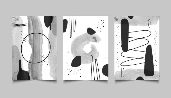 三张灰色的抽象设计封面矢量素材(AI/EPS)