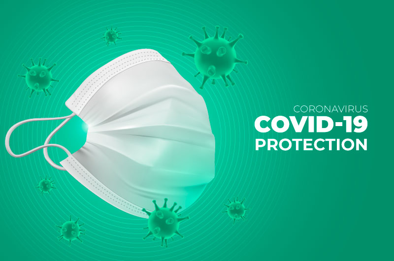 一次性口罩和COVID-19新冠病毒矢量素材(AI/EPS)