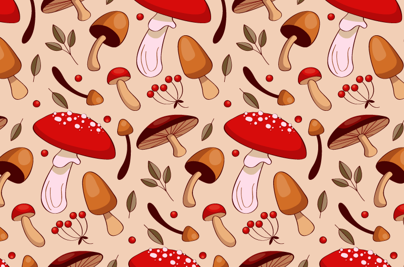 各种各样的蘑菇图案矢量素材aieps