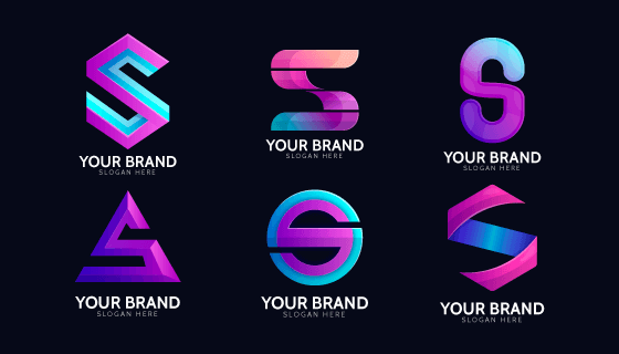 字母S设计的创意渐变logo矢量素材(AI/EPS)